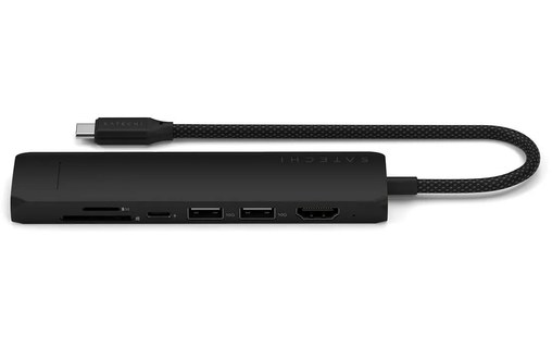 Dock USB-C 7 ports - Satechi 7-en-1 Adapter - Noir - HDMI 4K + RJ45