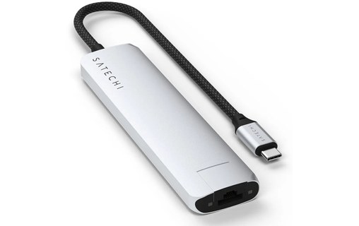 Dock USB-C 7 ports - Satechi 7-en-1 Adapter - Argent - HDMI 4K + RJ45