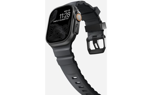 Bracelet Sport pour Apple Watch 46 mm - Nomad Rocky Point Storm - Titane Noir