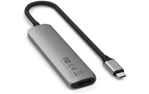 Dock USB-C 4 ports - Satechi 4-in-1 Adapter - Gris Sidéral - HDMI 4K + USB