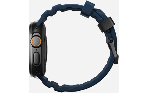Bracelet Sport pour Apple Watch 46 mm - Nomad Rocky Point Bleu - Titane Noir