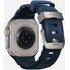 Bracelet Sport pour Apple Watch 46 mm - Nomad Rocky Point Bleu - Titane Naturel