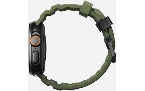 Bracelet Sport pour Apple Watch 46 mm - Nomad Rocky Point Vert - Titane Noir