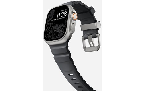Bracelet Sport pour Apple Watch 46 mm - Nomad Rocky Point Storm - Titane Naturel