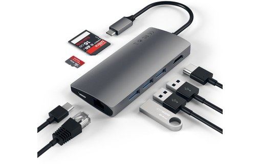 Dock USB-C Satechi Multi-Port USB-C 4K avec ethernet - Gris sidéral