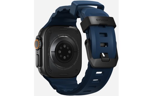 Bracelet Sport pour Apple Watch 46 mm - Nomad Rocky Point Bleu - Titane Noir