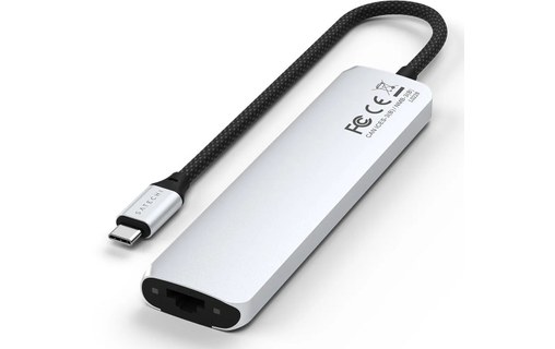 Dock USB-C 7 ports - Satechi 7-en-1 Adapter - Argent - HDMI 4K + RJ45