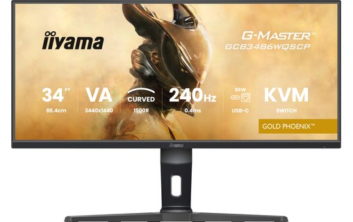 Écran Gaming Incurvé 34" iiyama G-MASTER GCB3486WQSCP-B1 - 240 Hz USB-C