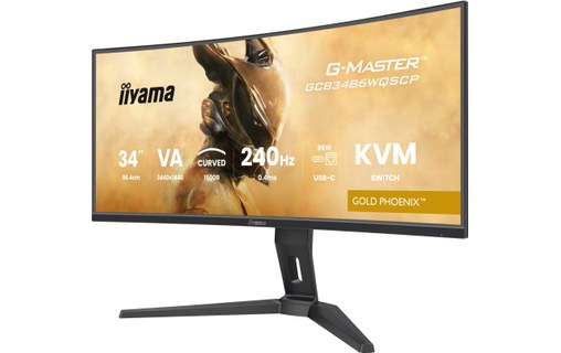 Écran Gaming Incurvé 34" iiyama G-MASTER GCB3486WQSCP-B1 - 240 Hz USB-C