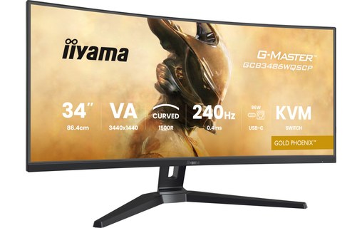Écran Gaming Incurvé 34" iiyama G-MASTER GCB3486WQSCP-B1 - 240 Hz USB-C