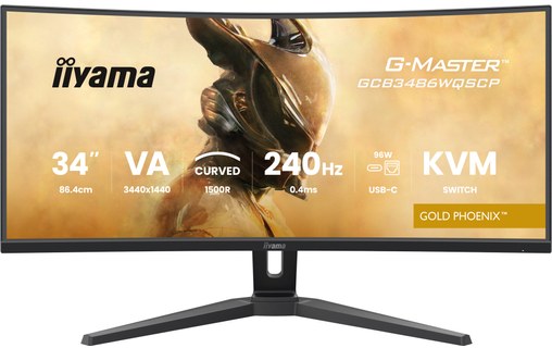 Écran Gaming Incurvé 34" iiyama G-MASTER GCB3486WQSCP-B1 - 240 Hz USB-C