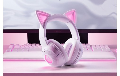 Casque gaming sans fil Razer Kraken Kitty V2, Blanc - Bluetooth