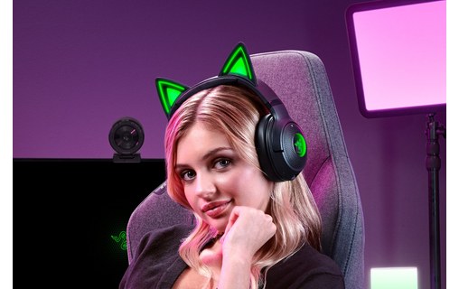 Casque gaming sans fil Razer Kraken Kitty V2, Noir - Bluetooth