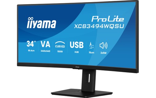 Écran Incurvé 34" iiyama ProLite XCB3494WQSU-B1 - 120 Hz