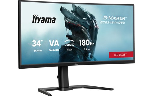 Écran Gaming Incurvé 34" iiyama G-MASTER GCB3484WQSU-B1 - 180 Hz USB-C