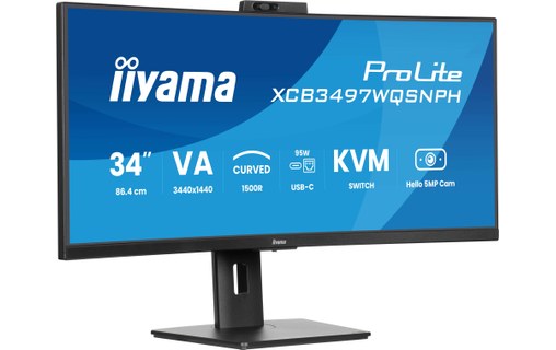 Écran Incurvé 34" iiyama ProLite XCB3497WQSNPH-B1 - 120 Hz USB-C