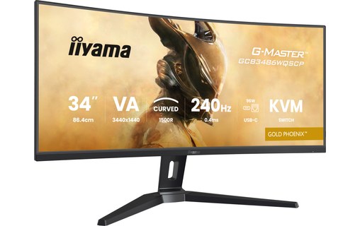Écran Gaming Incurvé 34" iiyama G-MASTER GCB3486WQSCP-B1 - 240 Hz USB-C