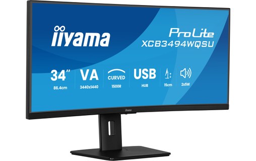 Écran Incurvé 34" iiyama ProLite XCB3494WQSU-B1 - 120 Hz