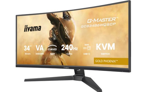 Écran Gaming Incurvé 34" iiyama G-MASTER GCB3486WQSCP-B1 - 240 Hz USB-C