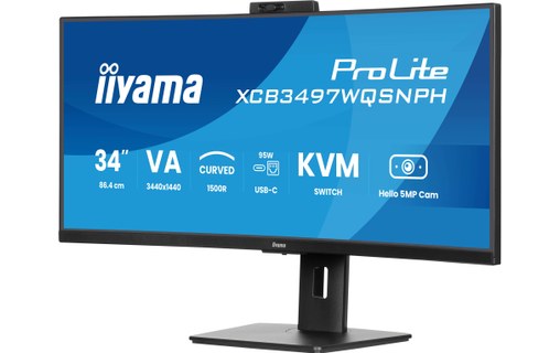 Écran Incurvé 34" iiyama ProLite XCB3497WQSNPH-B1 - 120 Hz USB-C