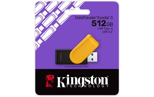 Clé USB Kingston DataTraveler Exodia S 512 Go - Noir, Jaune - USB 3.2