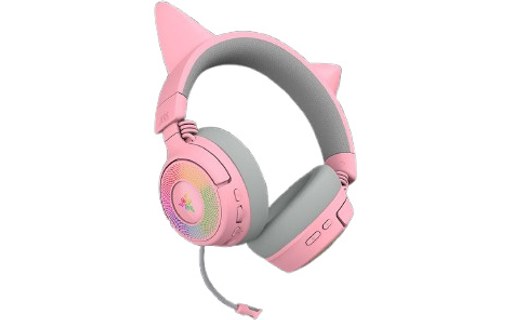 Casque gaming sans fil Razer Kraken Kitty V3 Pro - Quartz, Rose - Bluetooth