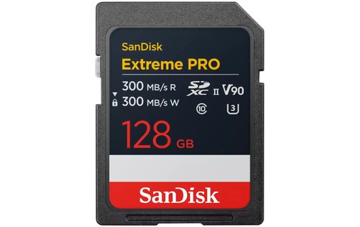 Carte SDXC SanDisk Extreme Pro 128 Go, UHS-II, V90