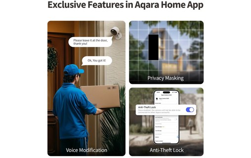 Caméra de surveillance extérieure WiFi - Aqara G100 - Noire