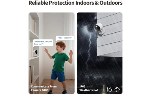 Caméra de surveillance extérieure WiFi - Aqara G100 - Noire