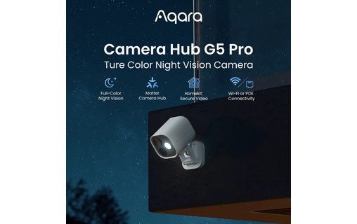 Caméra de surveillance extérieure WiFi - Aqara Hub G5 Pro - Blanche