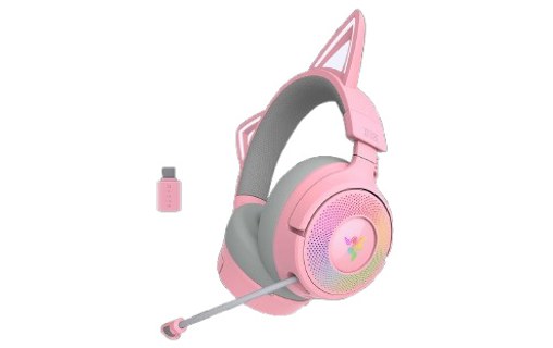Casque gaming sans fil Razer Kraken Kitty V3 Pro - Quartz, Rose - Bluetooth