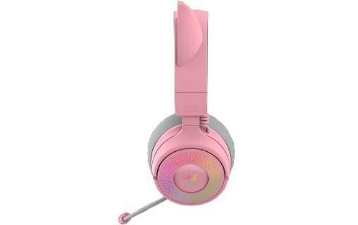 Casque gaming sans fil Razer Kraken Kitty V3 Pro - Quartz, Rose - Bluetooth