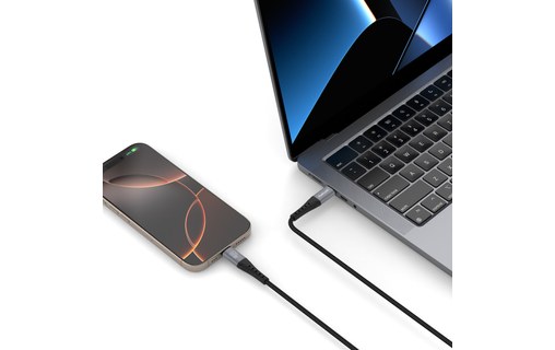 Câble USB-C - 4Smarts PrimeCord - 60 W - 1,5 m - Noir