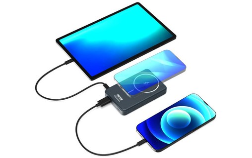 Batterie externe magnétique 10000 mAh - PORT Designs sans fil - Noire