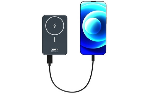Batterie externe magnétique 10000 mAh - PORT Designs sans fil - Noire