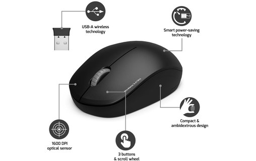SOURIS SANS FIL PORT COLLECTION NOIR