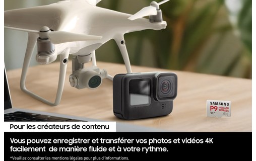 Carte microSDXC Samsung P9 Express 256 Go, UHS-I, V30