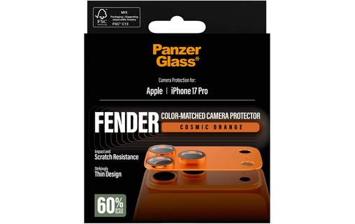 Protection caméra pour iPhone 17 Pro Orange Cosmique - PanzerGlass Fender
