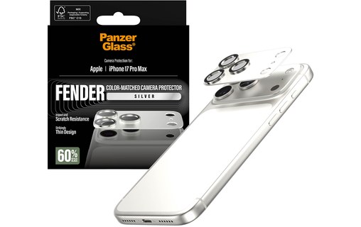 Protection caméra pour iPhone 17 Pro Max Argent - PanzerGlass Fender