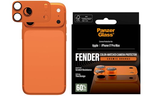 Protection caméra pour iPhone 17 Pro Max Orange Cosmique - PanzerGlass Fender