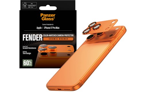 Protection caméra pour iPhone 17 Pro Max Orange Cosmique - PanzerGlass Fender
