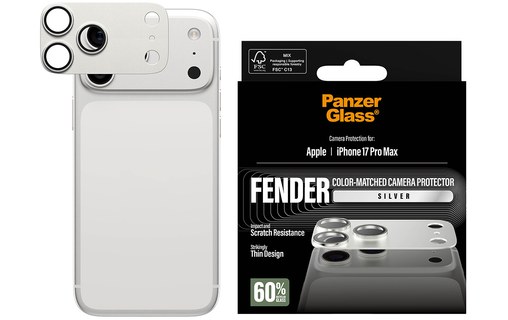 Protection caméra pour iPhone 17 Pro Max Argent - PanzerGlass Fender