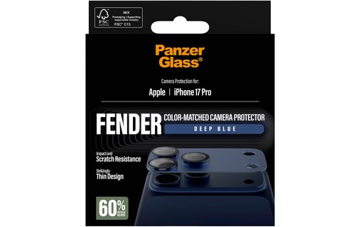 Protection caméra pour iPhone 17 Pro Bleu Intense - PanzerGlass Fender