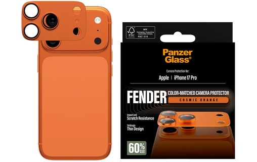 Protection caméra pour iPhone 17 Pro Orange Cosmique - PanzerGlass Fender