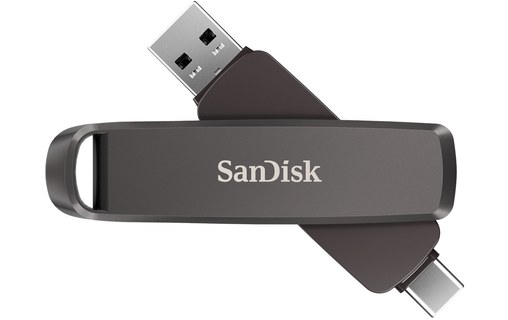 Clé USB-C et USB-A SanDisk Extreme PRO Dual Drive 256 Go - Noir - USB 3.2