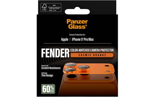 Protection caméra pour iPhone 17 Pro Max Orange Cosmique - PanzerGlass Fender