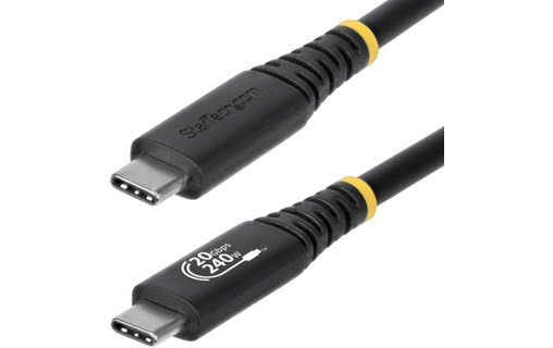 Câble USB-C - StarTech - 240 W 4K 20 Gbit/s - USB 4 - 2 m - Noir