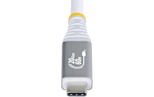 Câble USB-C - StarTech - 60 W 4K 20 Gbit/s - USB 4 - 3 m - Blanc