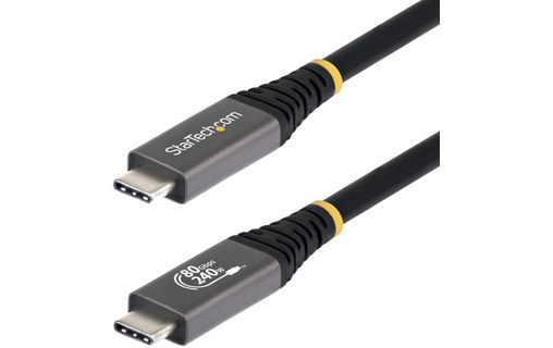 Câble USB-C - StarTech - 240 W 8K 80 Gbit/s - USB 4 - 50 cm - Noir