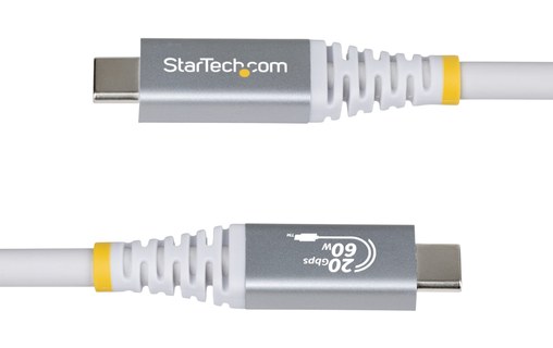 Câble USB-C - StarTech - 60 W 4K 20 Gbit/s - USB 4 - 3 m - Blanc
